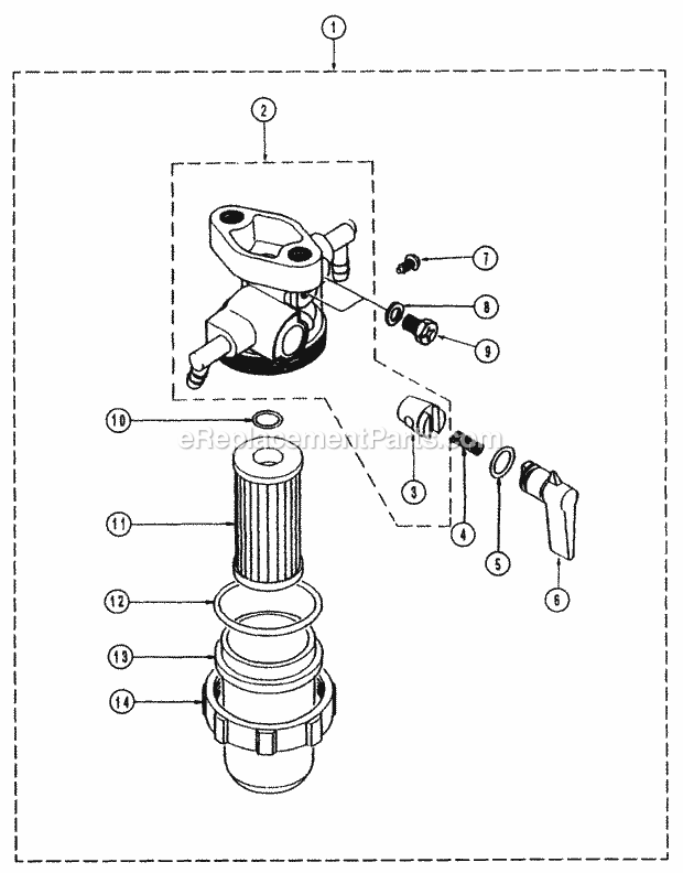Fuel Filter Diagram and Parts List for 54A-443D100 Cub Cadet Lawn Tractor
